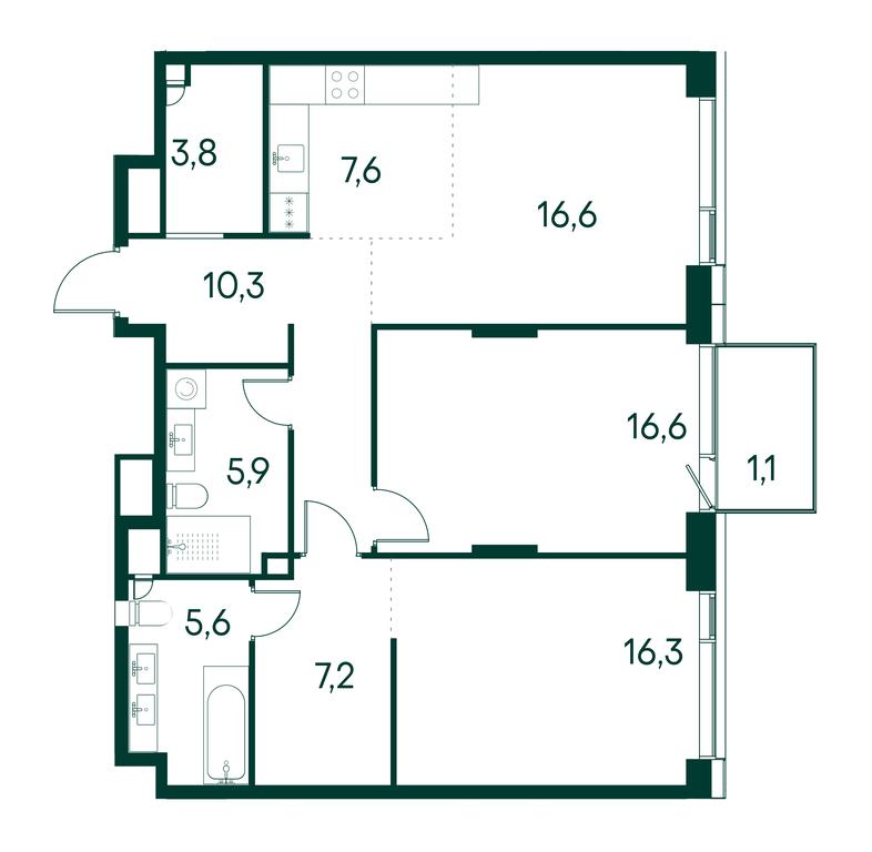 2-BD Apartment Sale, 91.1 sq. m. at Primavera, Volokolamskoye Highway, вл67, Moscow, Russia #1 2-BD Apartment Sale, 91.1 sq. m. at Primavera, Volokolamskoye Highway, вл67, Moscow, Russia #1
