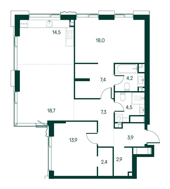 2-BD Apartment Sale, 98.4 sq. m. at Primavera, Volokolamskoye Highway, вл67, Moscow, Russia #1 2-BD Apartment Sale, 98.4 sq. m. at Primavera, Volokolamskoye Highway, вл67, Moscow, Russia #1