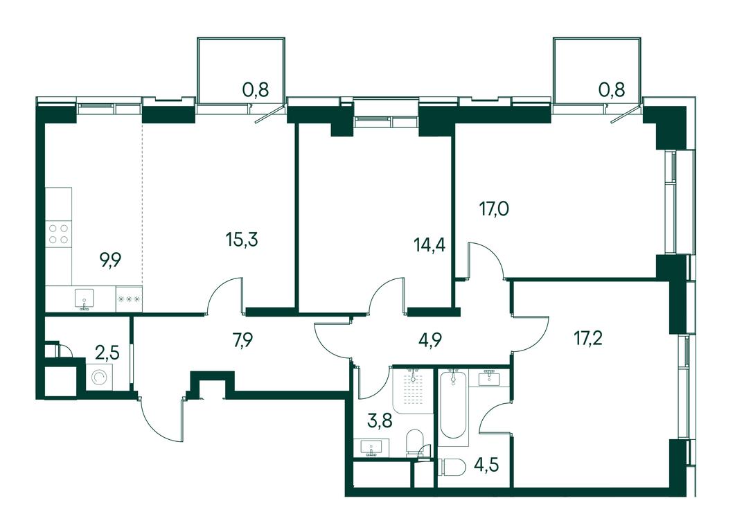 3-BD Apartment Sale, 99.1平方米 at Primavera, Volokolamskoye Highway, вл67, Moscow, Russia #1 3-BD Apartment Sale, 99.1平方米 at Primavera, Volokolamskoye Highway, вл67, Moscow, Russia #1