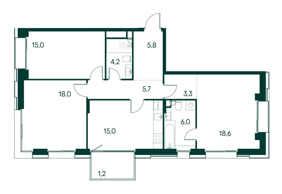 3-BD Apartment Sale, 92.8平方米 at Primavera, Volokolamskoye Highway, вл67, Moscow, Russia #1 3-BD Apartment Sale, 92.8平方米 at Primavera, Volokolamskoye Highway, вл67, Moscow, Russia #1