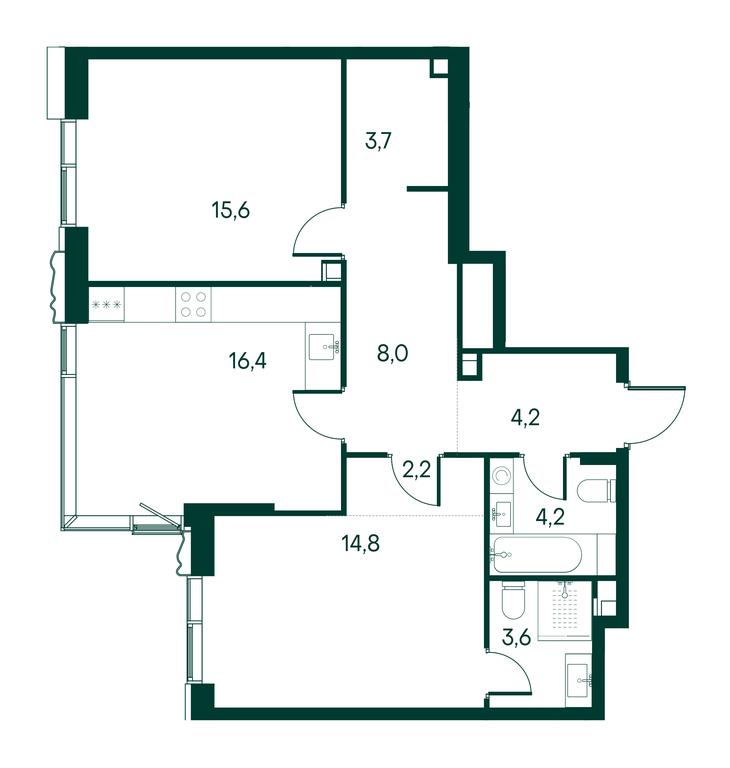 2-BD Apartment Sale, 72.7 sq. m. at Primavera, Volokolamskoye Highway, вл67, Moscow, Russia #1 2-BD Apartment Sale, 72.7 sq. m. at Primavera, Volokolamskoye Highway, вл67, Moscow, Russia #1