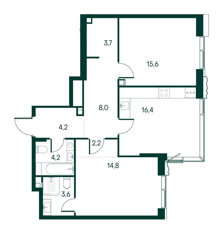 2-BD Apartment Sale, 72.7 sq. m. at Primavera, Volokolamskoye Highway, вл67, Moscow, Russia #1 2-BD Apartment Sale, 72.7 sq. m. at Primavera, Volokolamskoye Highway, вл67, Moscow, Russia #1