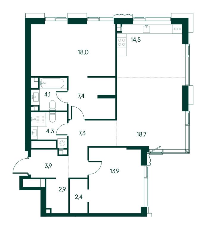 2-BD Apartment Sale, 98.2 sq. m. at Primavera, Volokolamskoye Highway, вл67, Moscow, Russia #1 2-BD Apartment Sale, 98.2 sq. m. at Primavera, Volokolamskoye Highway, вл67, Moscow, Russia #1