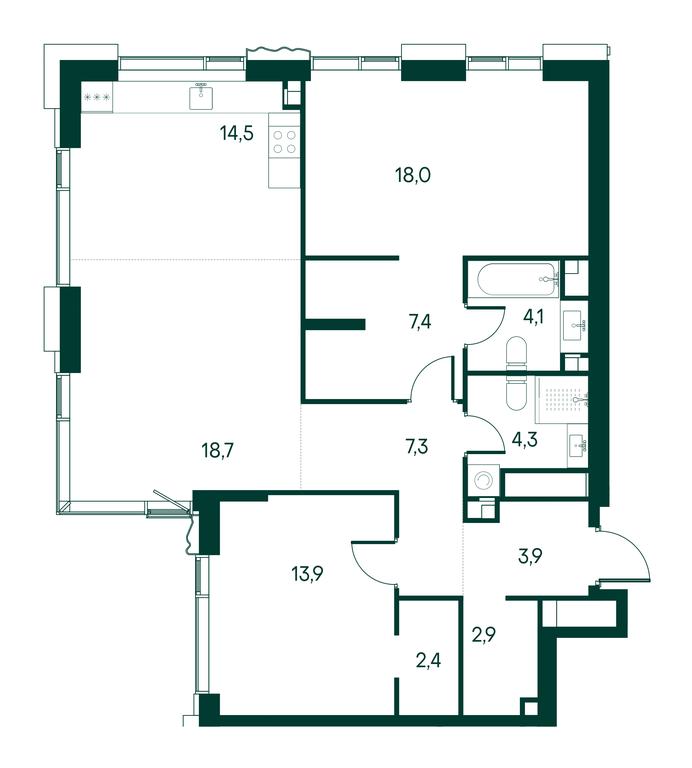2-BD Apartment Sale, 98.2 sq. m. at Primavera, Volokolamskoye Highway, вл67, Moscow, Russia #1 2-BD Apartment Sale, 98.2 sq. m. at Primavera, Volokolamskoye Highway, вл67, Moscow, Russia #1