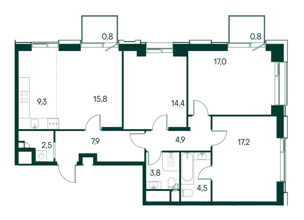 3-BD Apartment Sale, 99平方米 at Primavera, Volokolamskoye Highway, вл67, Moscow, Russia #1 3-BD Apartment Sale, 99平方米 at Primavera, Volokolamskoye Highway, вл67, Moscow, Russia #1