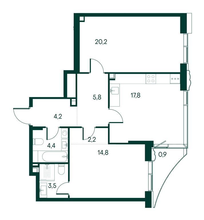 2-BD Apartment Sale, 74平方米 at Primavera, Volokolamskoye Highway, вл67, Moscow, Russia #1 2-BD Apartment Sale, 74平方米 at Primavera, Volokolamskoye Highway, вл67, Moscow, Russia #1