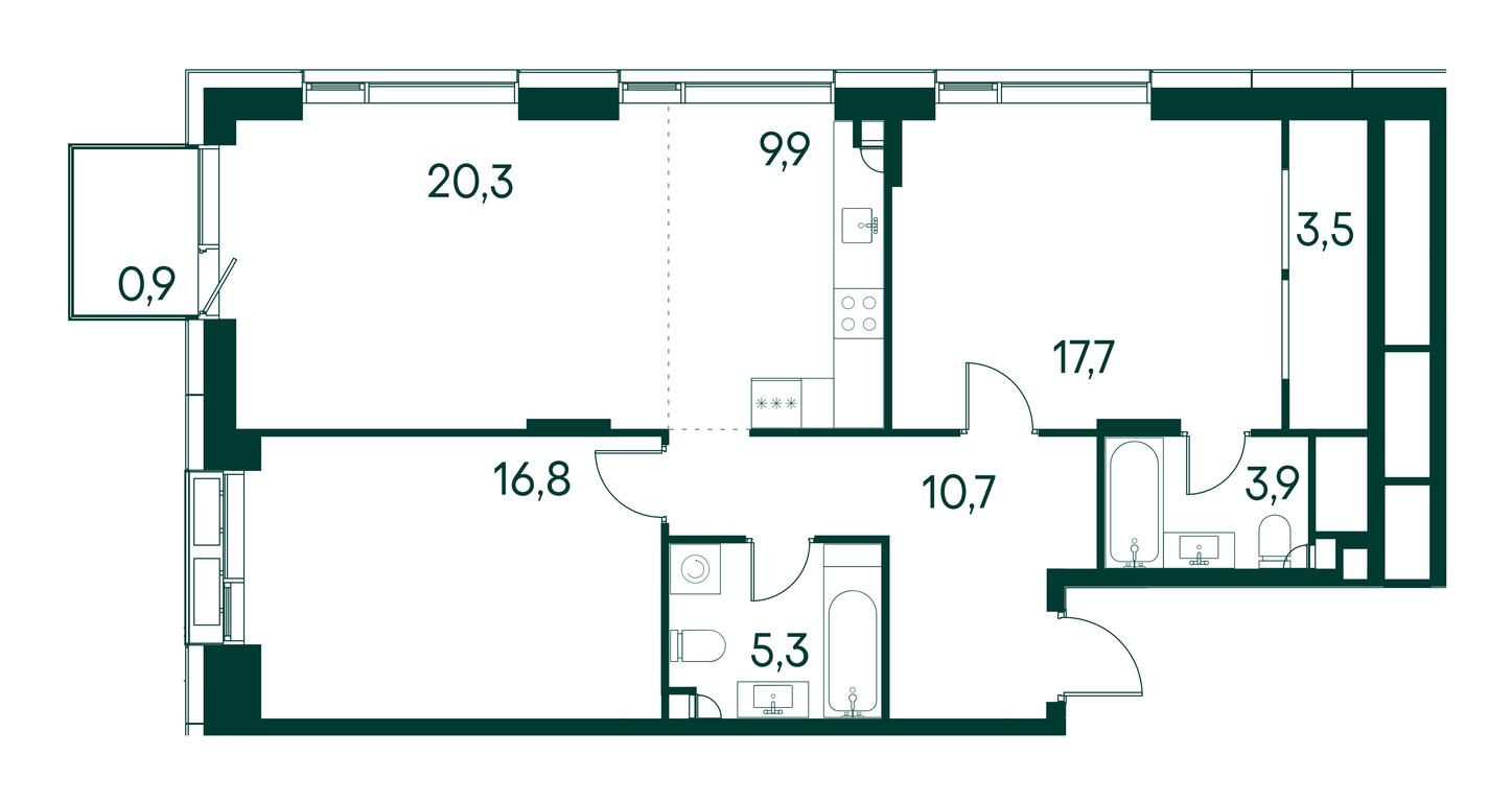 2-BD Apartment Sale, 88.9 sq. m. at Primavera, Volokolamskoye Highway, вл67, Moscow, Russia #1 2-BD Apartment Sale, 88.9 sq. m. at Primavera, Volokolamskoye Highway, вл67, Moscow, Russia #1