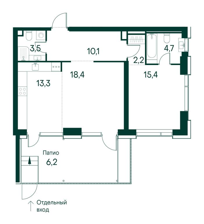 1-BD Apartment Sale, 74.1 sq. m. at Primavera, Volokolamskoye Highway, вл67, Moscow, Russia #1 1-BD Apartment Sale, 74.1 sq. m. at Primavera, Volokolamskoye Highway, вл67, Moscow, Russia #1