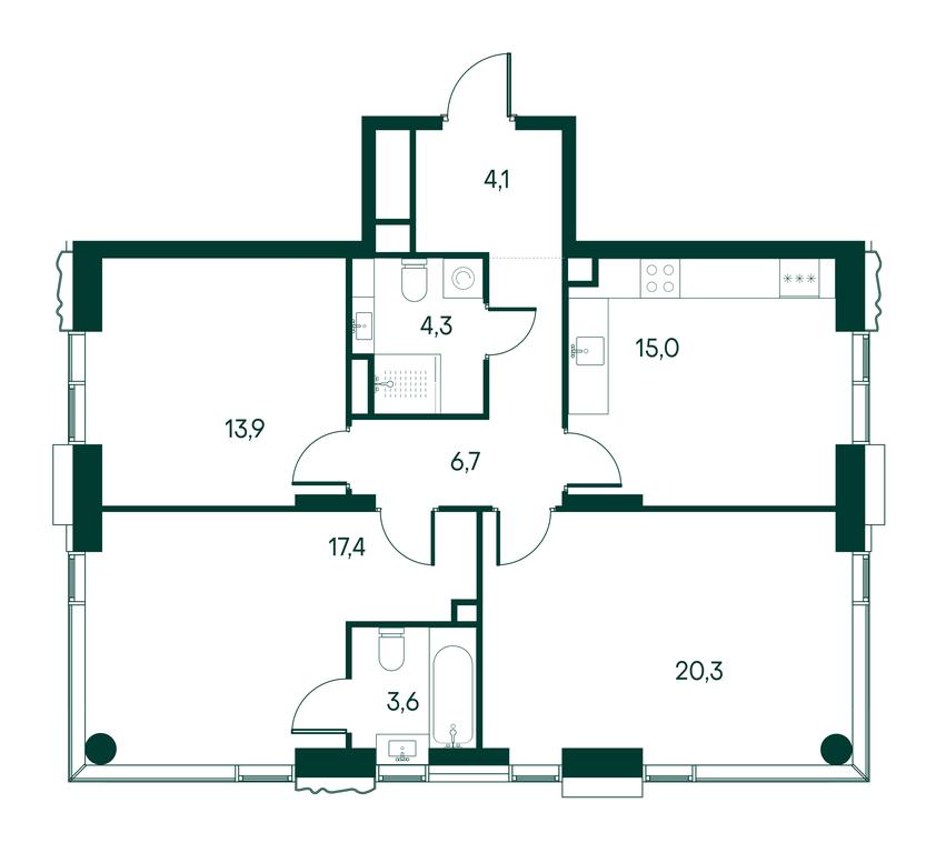 3-BD Apartment Sale, 85.6平方米 at Primavera, Volokolamskoye Highway, вл67, Moscow, Russia #1 3-BD Apartment Sale, 85.6平方米 at Primavera, Volokolamskoye Highway, вл67, Moscow, Russia #1