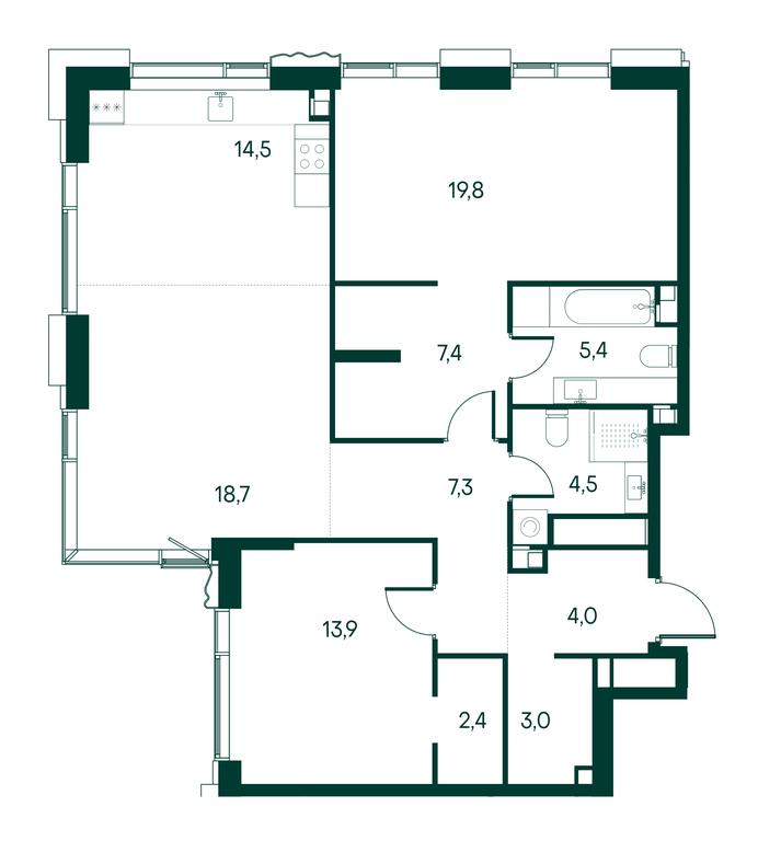 2-BD Apartment Sale, 101.4平方米 at Primavera, Volokolamskoye Highway, вл67, Moscow, Russia #1 2-BD Apartment Sale, 101.4平方米 at Primavera, Volokolamskoye Highway, вл67, Moscow, Russia #1