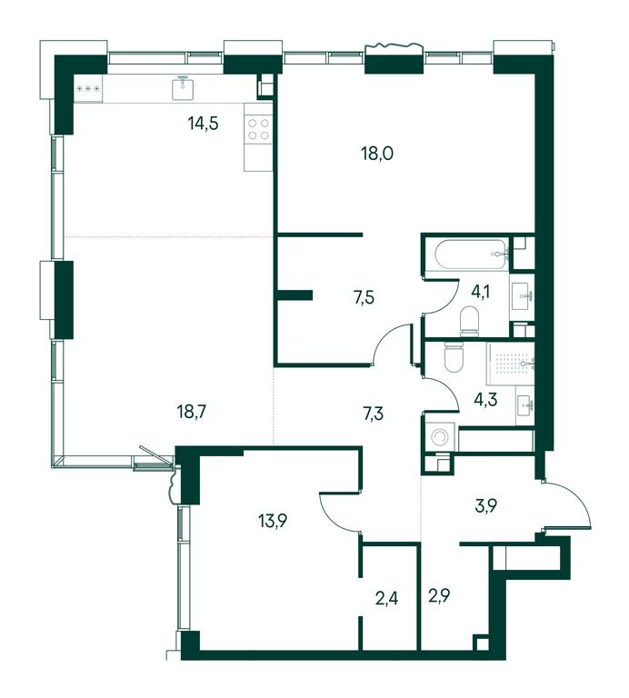 2-BD Apartment Sale, 98.3平方米 at Primavera, Volokolamskoye Highway, вл67, Moscow, Russia #1 2-BD Apartment Sale, 98.3平方米 at Primavera, Volokolamskoye Highway, вл67, Moscow, Russia #1