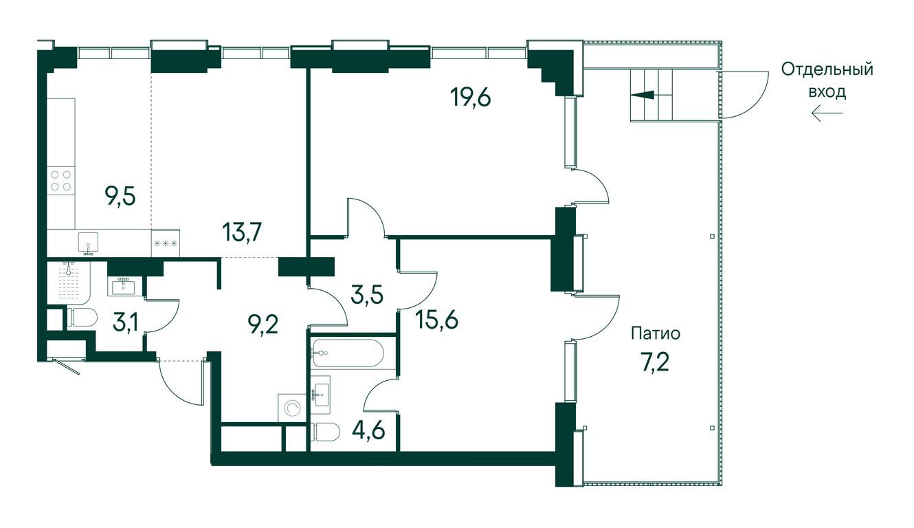 2-BD Apartment Sale, 87.9 sq. m. at Primavera, Volokolamskoye Highway, вл67, Moscow, Russia #1 2-BD Apartment Sale, 87.9 sq. m. at Primavera, Volokolamskoye Highway, вл67, Moscow, Russia #1