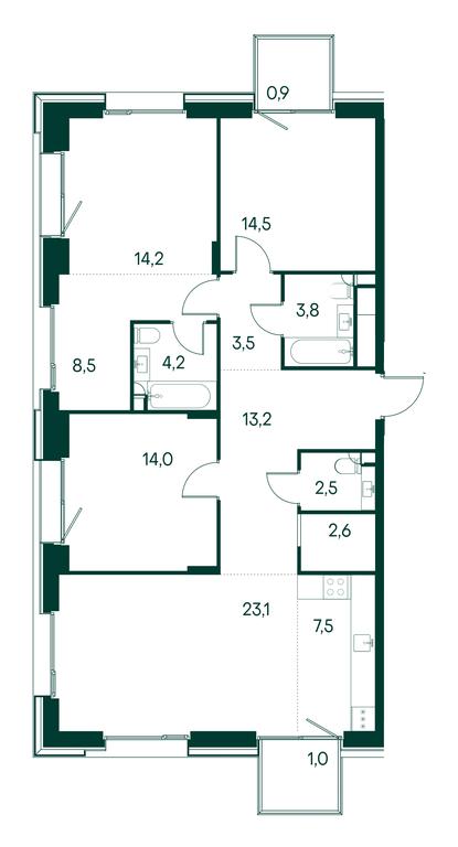 3-BD Apartment Sale, 113.9 sq. m. at Primavera, Volokolamskoye Highway, вл67, Moscow, Russia #1