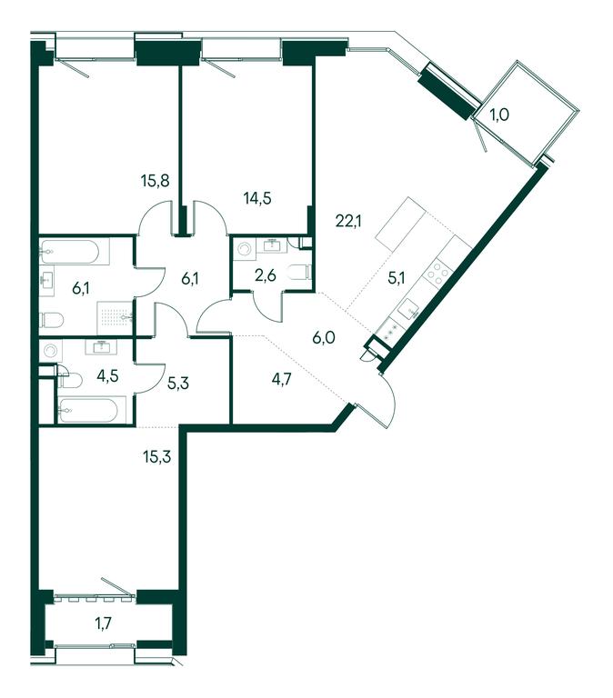 3-BD Apartment Sale, 111.1平方米 at Primavera, Volokolamskoye Highway, вл67, Moscow, Russia #1 3-BD Apartment Sale, 111.1平方米 at Primavera, Volokolamskoye Highway, вл67, Moscow, Russia #1
