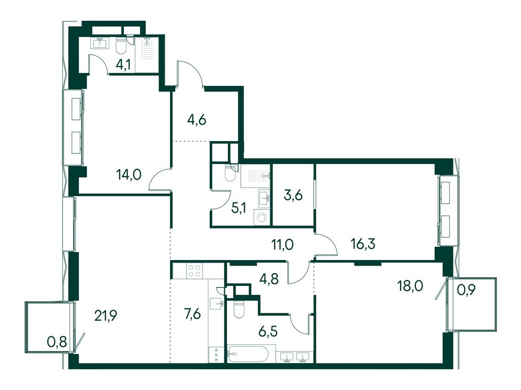 3-BD Apartment Sale, 119.3 sq. m. at Primavera, Volokolamskoye Highway, вл67, Moscow, Russia #1 3-BD Apartment Sale, 119.3 sq. m. at Primavera, Volokolamskoye Highway, вл67, Moscow, Russia #1