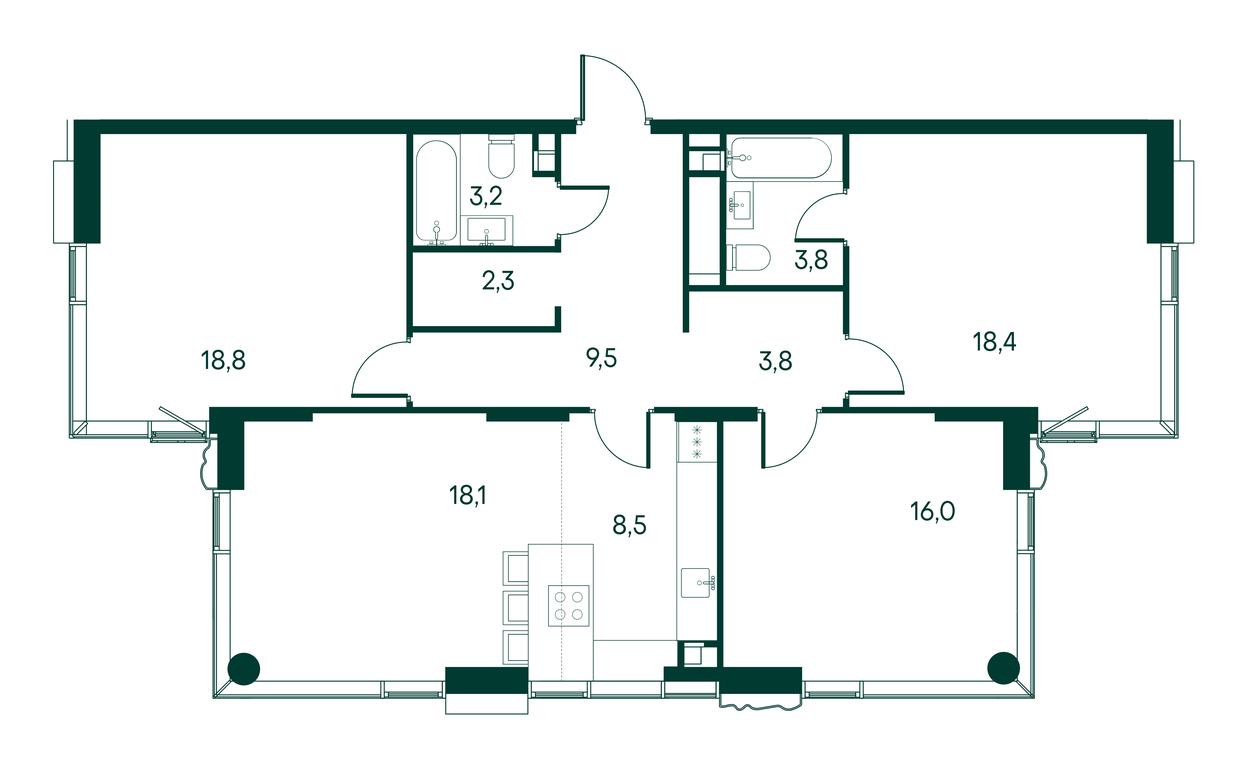 3-BD Apartment Sale, 102.5平方米 at Primavera, Volokolamskoye Highway, вл67, Moscow, Russia #1 3-BD Apartment Sale, 102.5平方米 at Primavera, Volokolamskoye Highway, вл67, Moscow, Russia #1