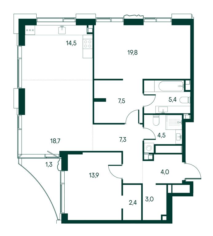 2-BD Apartment Sale, 102.9 sq. m. at Primavera, Volokolamskoye Highway, вл67, Moscow, Russia #1 2-BD Apartment Sale, 102.9 sq. m. at Primavera, Volokolamskoye Highway, вл67, Moscow, Russia #1