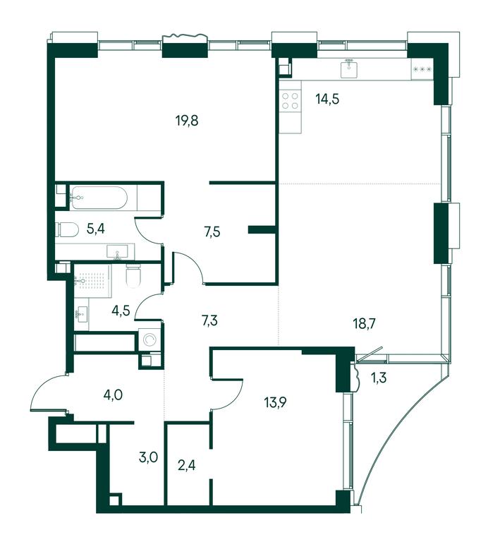 2-BD Apartment Sale, 102.9平方米 at Primavera, Volokolamskoye Highway, вл67, Moscow, Russia #1 2-BD Apartment Sale, 102.9平方米 at Primavera, Volokolamskoye Highway, вл67, Moscow, Russia #1