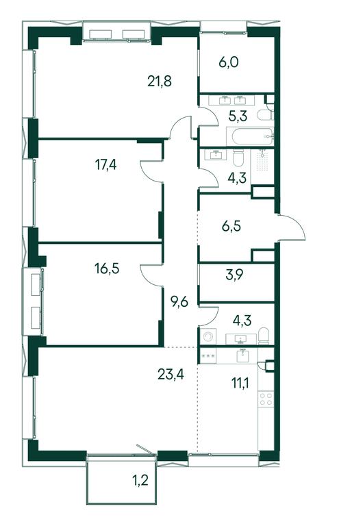 3-BD Apartment Sale, 131.4平方米 at Primavera, Volokolamskoye Highway, вл67, Moscow, Russia #1