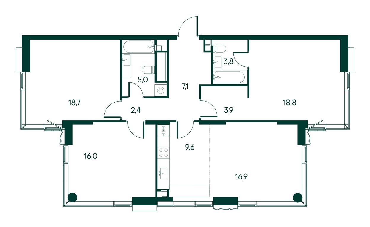 3-BD Apartment Sale, 102.5平方米 at Primavera, Volokolamskoye Highway, вл67, Moscow, Russia #1 3-BD Apartment Sale, 102.5平方米 at Primavera, Volokolamskoye Highway, вл67, Moscow, Russia #1
