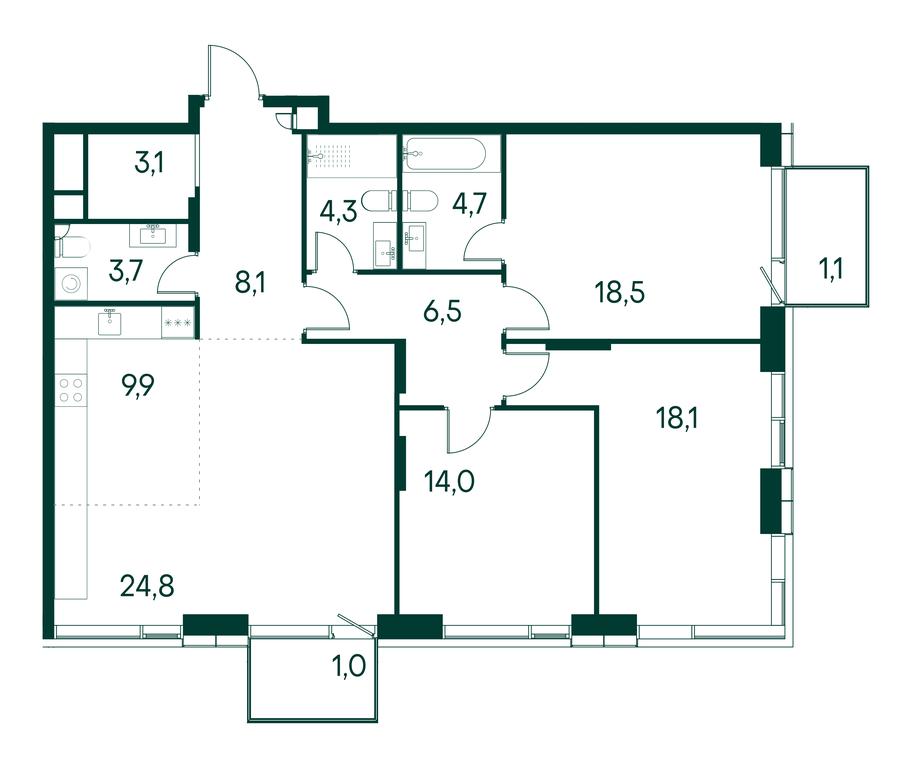 3-BD Apartment Sale, 118 sq. m. at Primavera, Volokolamskoye Highway, вл67, Moscow, Russia #1 3-BD Apartment Sale, 118 sq. m. at Primavera, Volokolamskoye Highway, вл67, Moscow, Russia #1