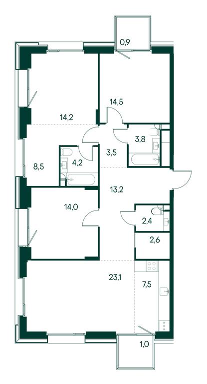 3-BD Apartment Sale, 113.9 sq. m. at Primavera, Volokolamskoye Highway, вл67, Moscow, Russia #1 3-BD Apartment Sale, 113.9 sq. m. at Primavera, Volokolamskoye Highway, вл67, Moscow, Russia #1