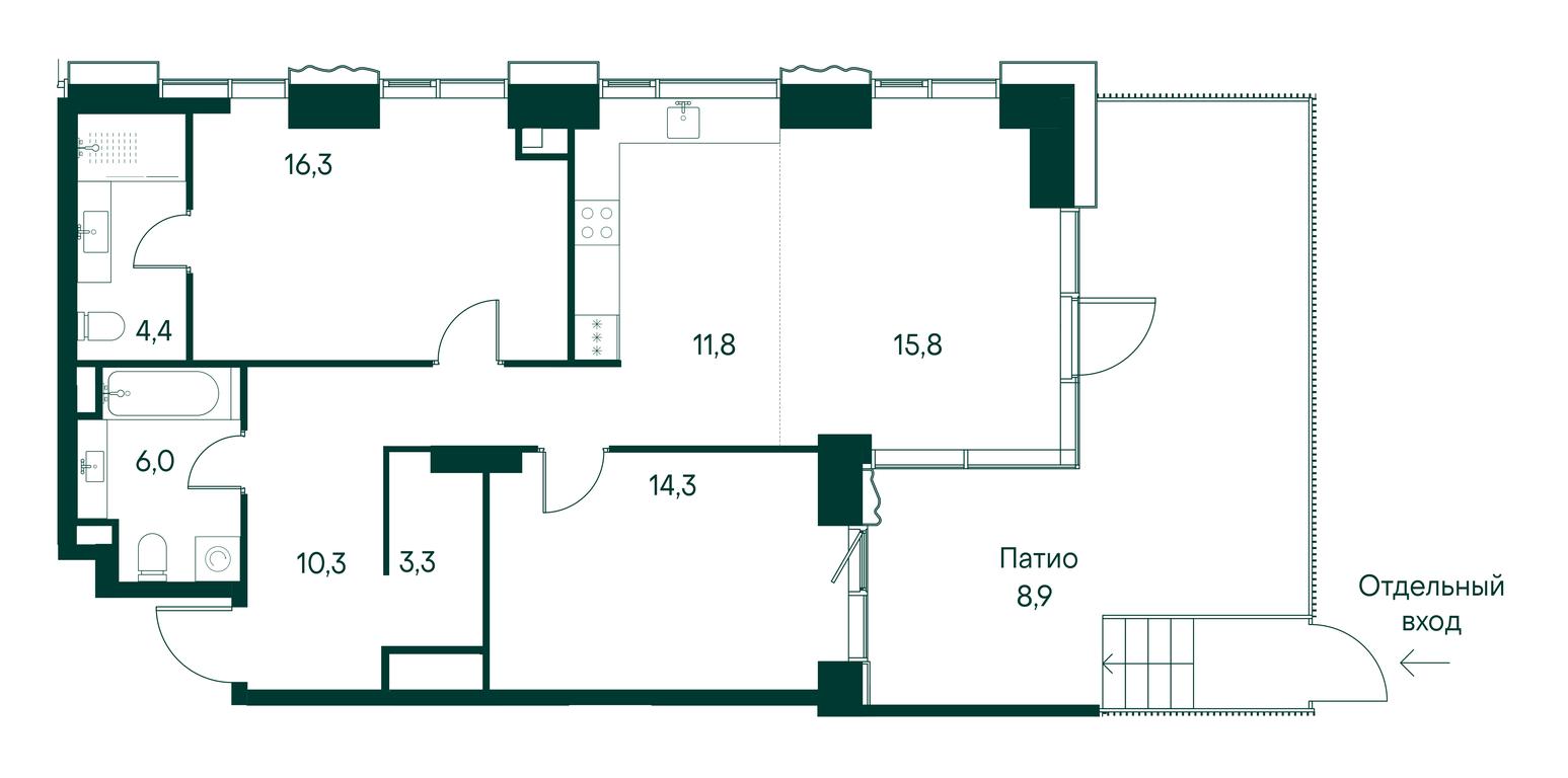 3-BD Apartment Sale, 91.4 sq. m. at Primavera, Volokolamskoye Highway, вл67, Moscow, Russia #1