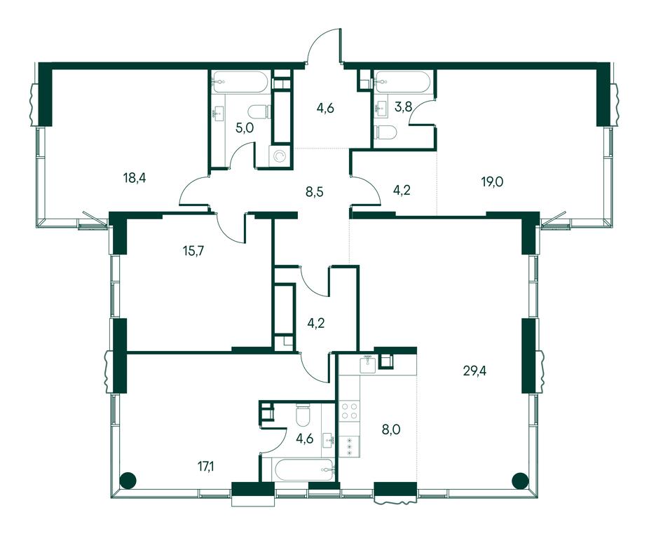 4-BD Apartment Sale, 142.5 sq. m. at Primavera, Volokolamskoye Highway, вл67, Moscow, Russia #1