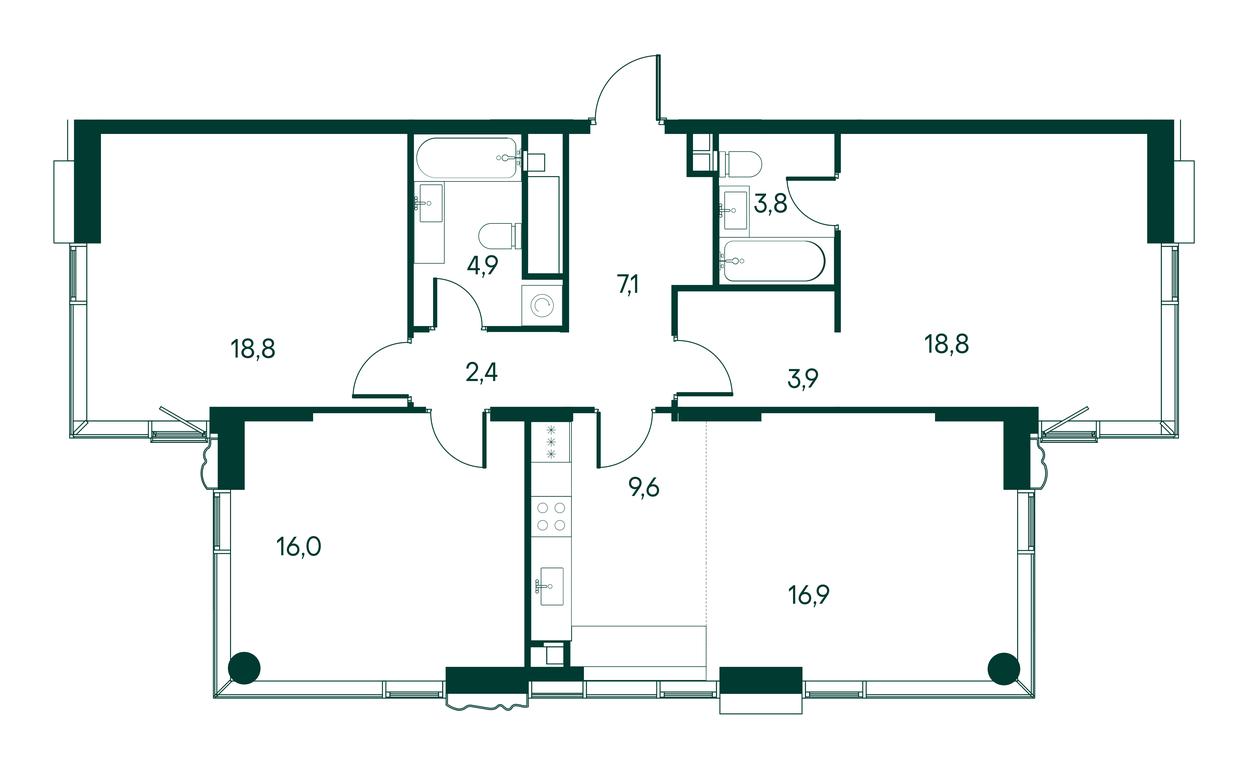 3-BD Apartment Sale, 102.5 sq. m. at Primavera, Volokolamskoye Highway, вл67, Moscow, Russia #1 3-BD Apartment Sale, 102.5 sq. m. at Primavera, Volokolamskoye Highway, вл67, Moscow, Russia #1