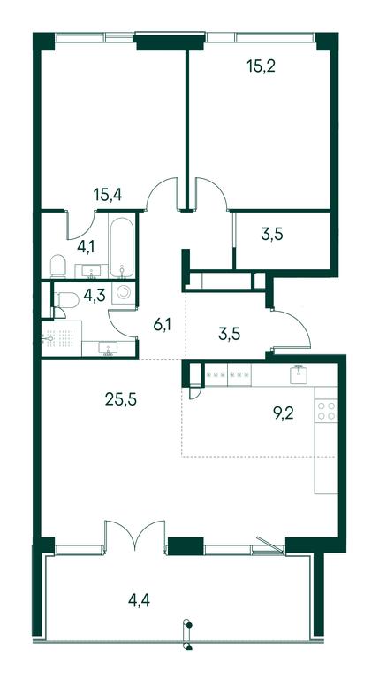 2-BD Apartment Sale, 91.3 sq. m. at Primavera, Volokolamskoye Highway, вл67, Moscow, Russia #1 2-BD Apartment Sale, 91.3 sq. m. at Primavera, Volokolamskoye Highway, вл67, Moscow, Russia #1