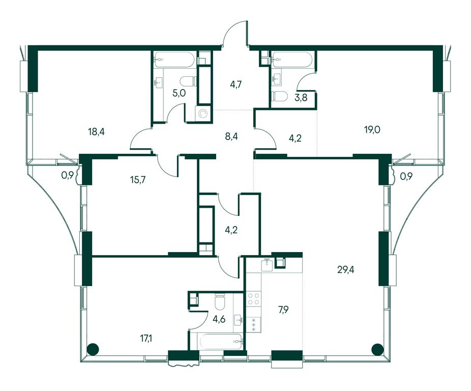 4-BD Apartment Sale, 144.5 sq. m. at Primavera, Volokolamskoye Highway, вл67, Moscow, Russia #1