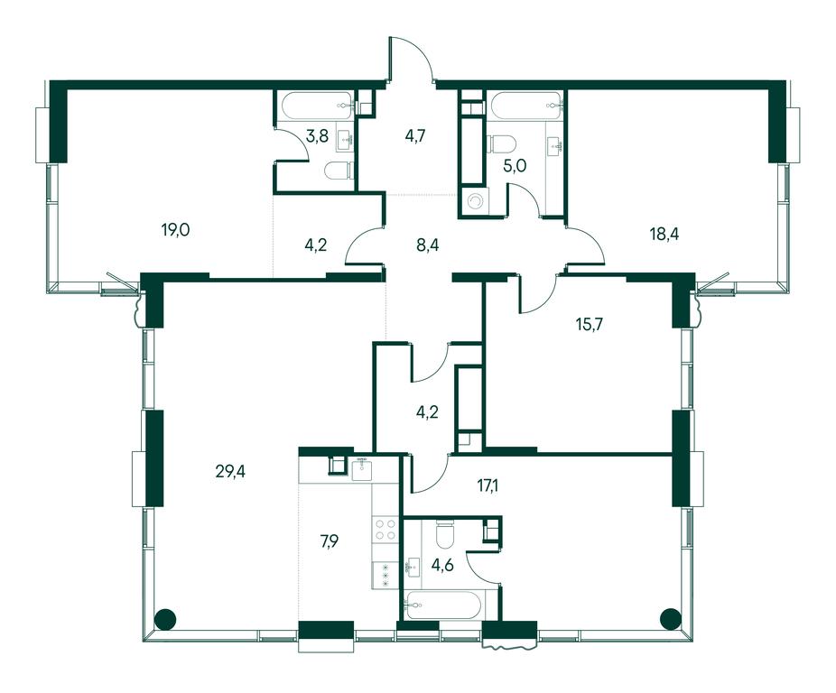 4-BD Apartment Sale, 142.5 sq. m. at Primavera, Volokolamskoye Highway, вл67, Moscow, Russia #1