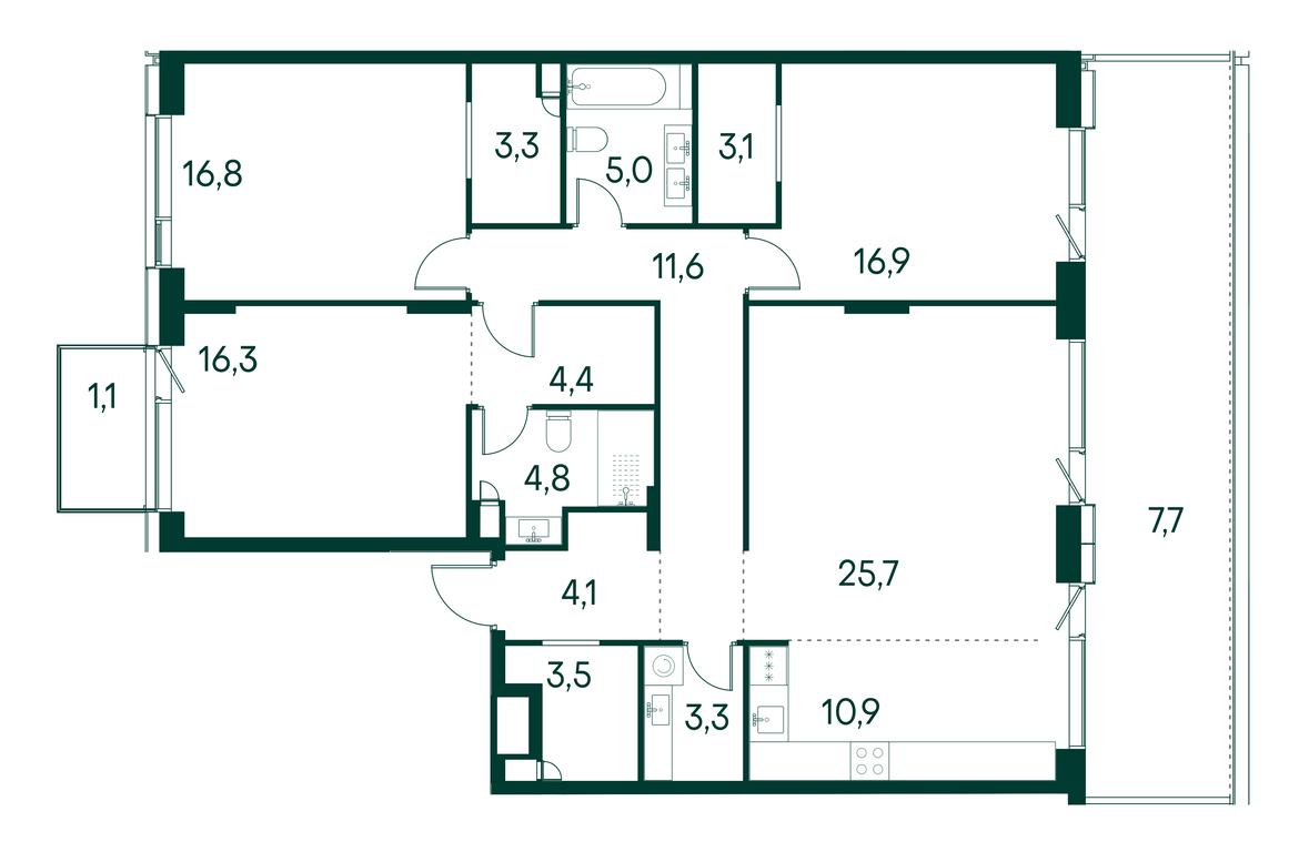 3-BD Apartment Sale, 138.5 sq. m. at Primavera, Volokolamskoye Highway, вл67, Moscow, Russia #1