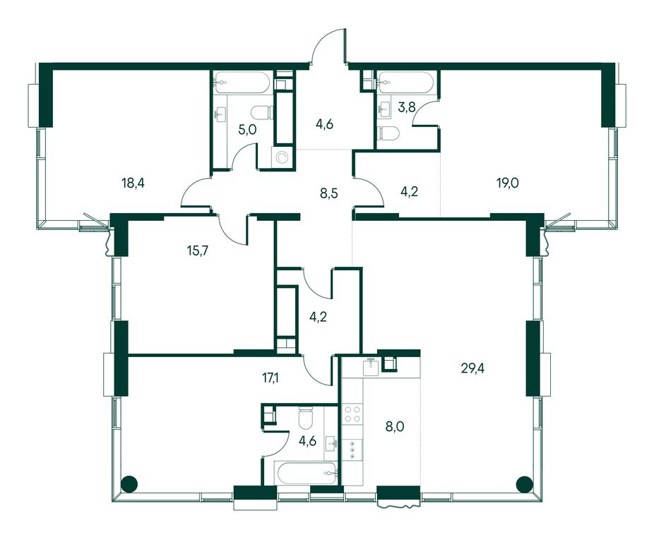 4-BD Apartment Sale, 142.5 sq. m. at Primavera, Volokolamskoye Highway, вл67, Moscow, Russia #1