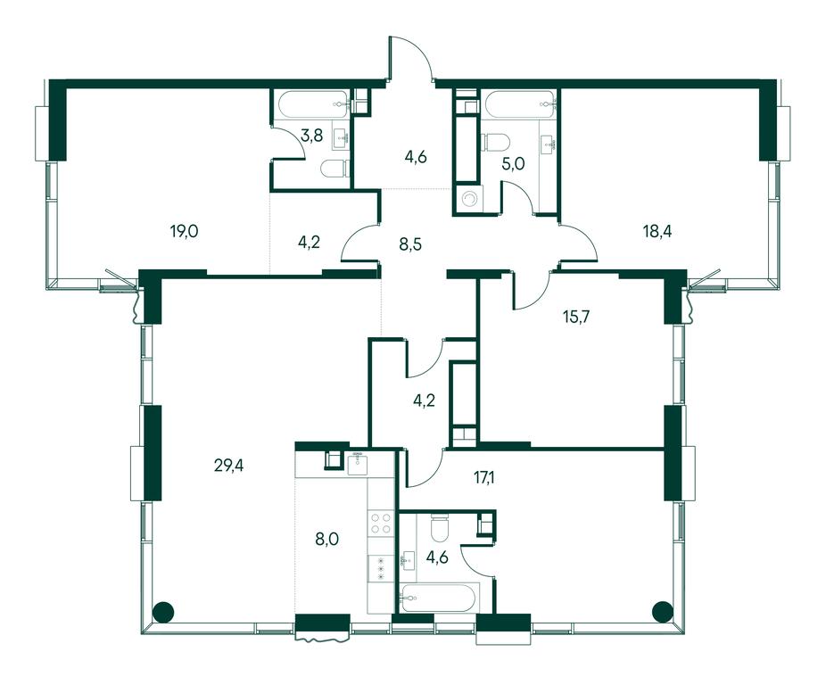 4-BD Apartment Sale, 142.5 sq. m. at Primavera, Volokolamskoye Highway, вл67, Moscow, Russia #1