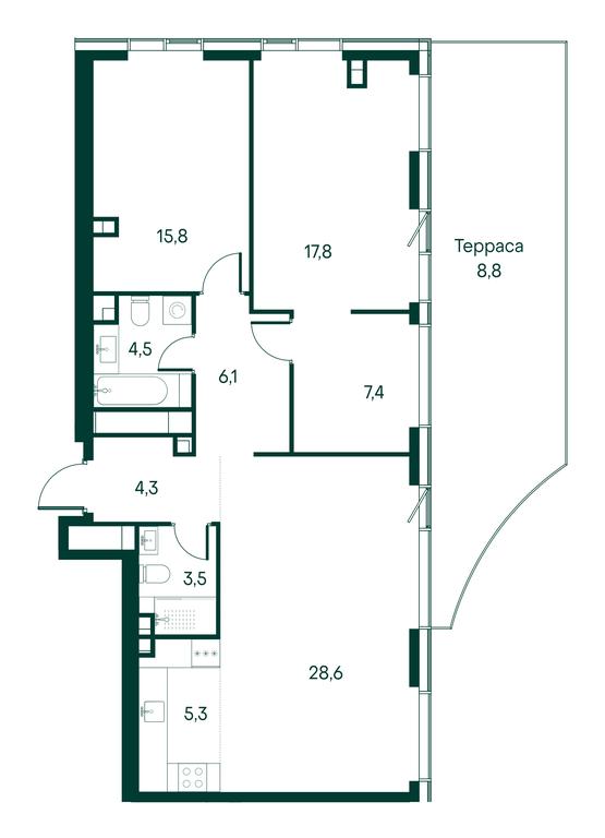 2-BD Apartment Sale, 102.6平方米 at Primavera, Volokolamskoye Highway, вл67, Moscow, Russia #1 2-BD Apartment Sale, 102.6平方米 at Primavera, Volokolamskoye Highway, вл67, Moscow, Russia #1