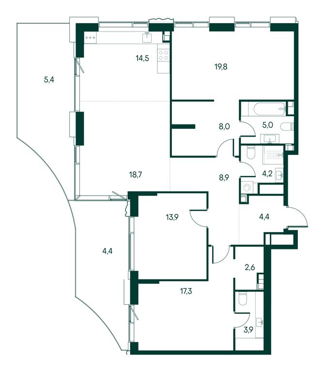 3-BD Apartment Sale, 131.8 sq. m. at Primavera, Volokolamskoye Highway, вл67, Moscow, Russia #1 3-BD Apartment Sale, 131.8 sq. m. at Primavera, Volokolamskoye Highway, вл67, Moscow, Russia #1