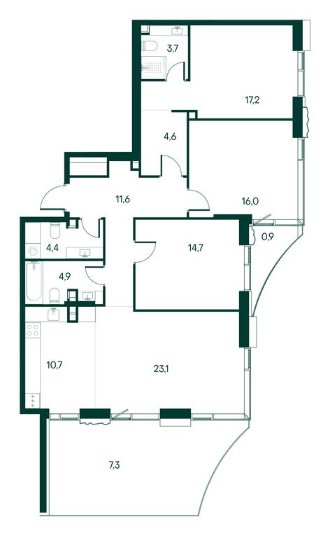 3-BD Apartment Sale, 119.6 sq. m. at Primavera, Volokolamskoye Highway, вл67, Moscow, Russia #1