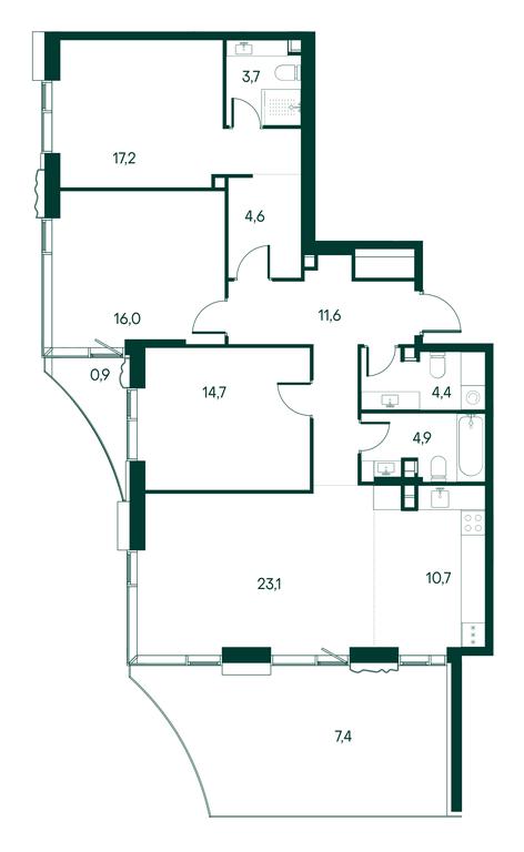 3-BD Apartment Sale, 119.6平方米 at Primavera, Volokolamskoye Highway, вл67, Moscow, Russia #1 3-BD Apartment Sale, 119.6平方米 at Primavera, Volokolamskoye Highway, вл67, Moscow, Russia #1