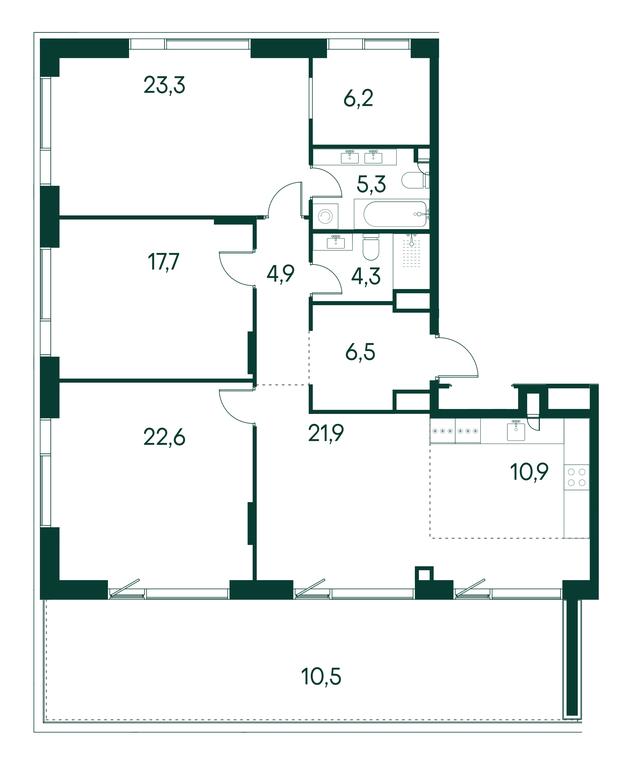 3-BD Apartment Sale, 134.1 sq. m. at Primavera, Volokolamskoye Highway, вл67, Moscow, Russia #1 3-BD Apartment Sale, 134.1 sq. m. at Primavera, Volokolamskoye Highway, вл67, Moscow, Russia #1
