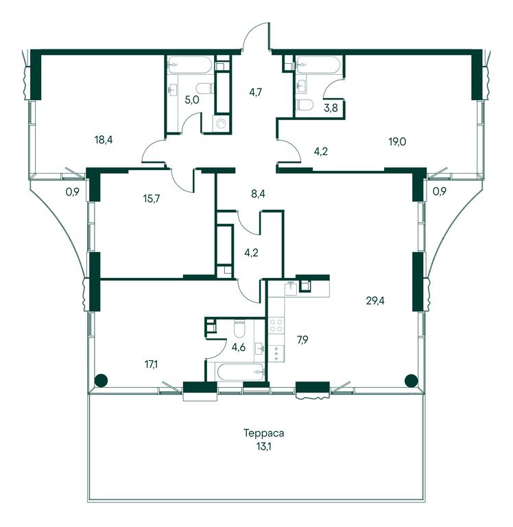 4-BD Apartment Sale, 157.9 sq. m. at Primavera, Volokolamskoye Highway, вл67, Moscow, Russia #1 4-BD Apartment Sale, 157.9 sq. m. at Primavera, Volokolamskoye Highway, вл67, Moscow, Russia #1
