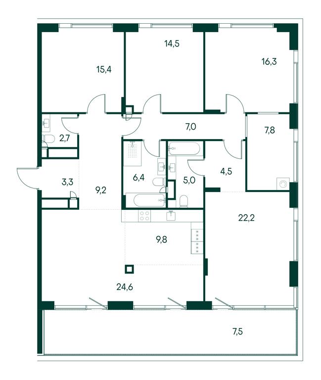 4-BD Apartment Sale, 156.2 sq. m. at Primavera, Volokolamskoye Highway, вл67, Moscow, Russia #1