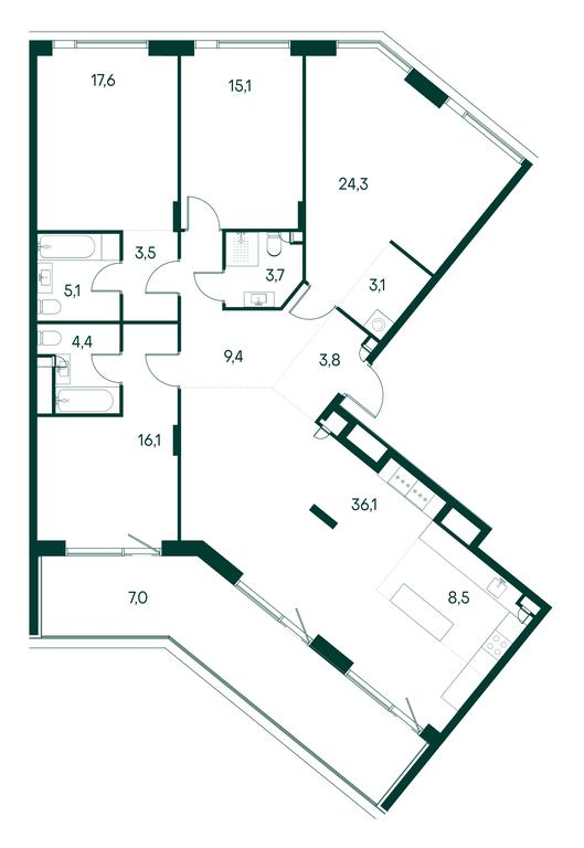 4-BD Apartment Sale, 157.7平方米 at Primavera, Volokolamskoye Highway, вл67, Moscow, Russia #1 4-BD Apartment Sale, 157.7平方米 at Primavera, Volokolamskoye Highway, вл67, Moscow, Russia #1