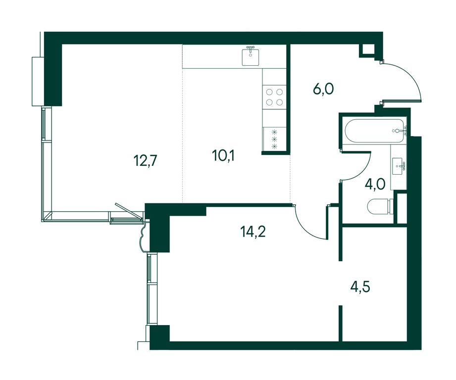 1-BD Apartment Sale, 51.7 sq. m. at Primavera, Volokolamskoye Highway, вл67, Moscow, Russia #1