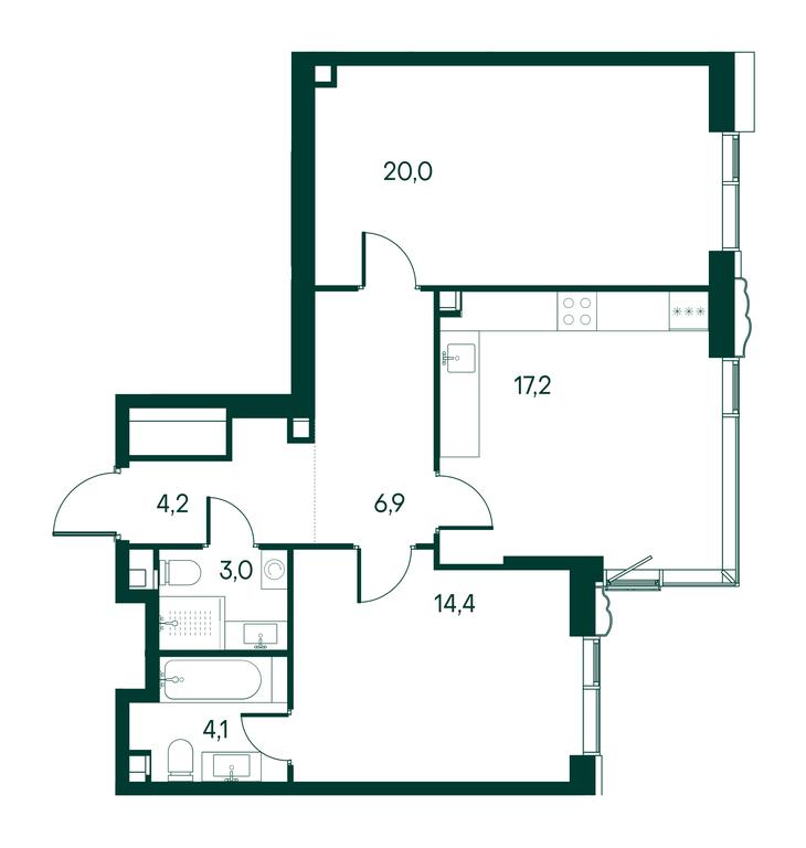 2-BD Apartment Sale, 69.8平方米 at Primavera, Volokolamskoye Highway, вл67, Moscow, Russia #1 2-BD Apartment Sale, 69.8平方米 at Primavera, Volokolamskoye Highway, вл67, Moscow, Russia #1