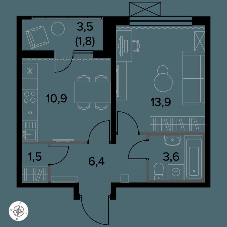 1-BD Apartment Sale, 37.9 sq. m. at Yzhnaya Bitsa, Yuzhnaya Bitsa Residential Complex, posyolok Bittsa, Leninskiy City District, Moscow Region, Russia #1 1-BD Apartment Sale, 37.9 sq. m. at Yzhnaya Bitsa, Yuzhnaya Bitsa Residential Complex, posyolok Bittsa, Leninskiy City District, Moscow Region, Russia #1