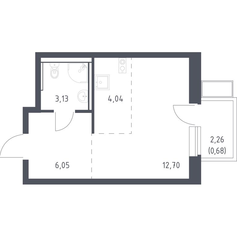 Apartment Sale, 26.6 sq. m. at Egorovo Park, 1-y kvartal, posyolok Zhilino-1, Lubertsy City District, Moscow Region, Russia #1
