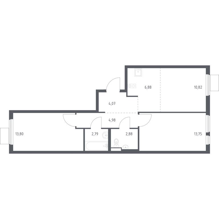 1-BD Apartment Sale, 59.97平方米 at Gorki Park, Shkolnaya ulitsa, 2, derevnya Korobovo, Leninskiy City District, Moscow Region, Russia #1 1-BD Apartment Sale, 59.97平方米 at Gorki Park, Shkolnaya ulitsa, 2, derevnya Korobovo, Leninskiy City District, Moscow Region, Russia #1