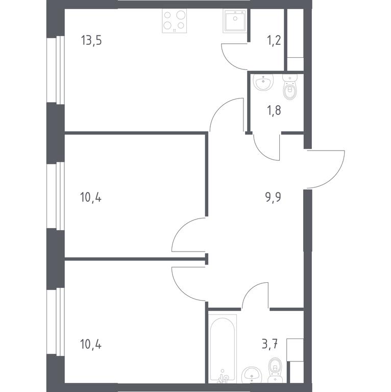 1-BD Apartment Sale, 50.9 sq. m. at Eko Bunino, prospekt Kuprina, 34к1, Sosenskoye Settlement, Moscow, Russia #1 1-BD Apartment Sale, 50.9 sq. m. at Eko Bunino, prospekt Kuprina, 34к1, Sosenskoye Settlement, Moscow, Russia #1