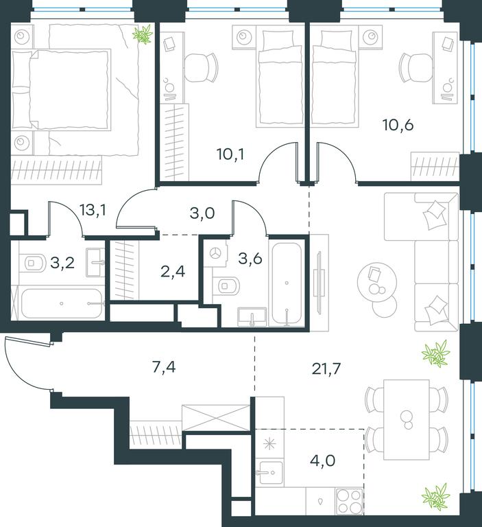 3-BD Apartment Sale, 79.1 sq. m. at Level Zvenigorodskaya, 3rd Silikatny Drive, 6к1, Moscow, Russia #1 3-BD Apartment Sale, 79.1 sq. m. at Level Zvenigorodskaya, 3rd Silikatny Drive, 6к1, Moscow, Russia #1